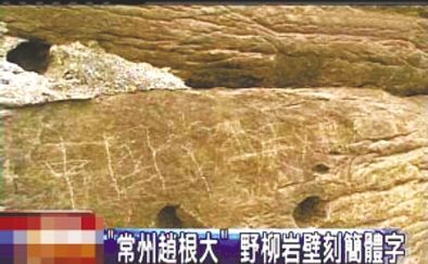 “常州趙根大” 2009年3月27日，臺灣北海岸野柳地質(zhì)公園巖壁上被刻下“中國常州趙根大”字樣。臺灣媒體將此事報道后，趙根大公開道歉。