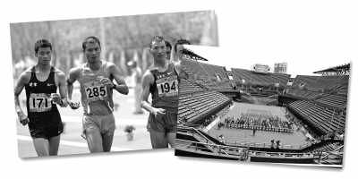 左圖:5月10日,遼寧隊選手耿志耀(左一)在十二運男子50公里競走比賽中。 　　新華社記者 李 鋼攝 　　右圖:6月10日,十二運網(wǎng)球團體賽在大連正式開拍,部分比賽遭遇了“零觀眾”的尷尬場面。 　　人民視覺