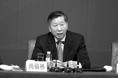 銀監(jiān)會(huì)主席尚福林。記者王海欣攝