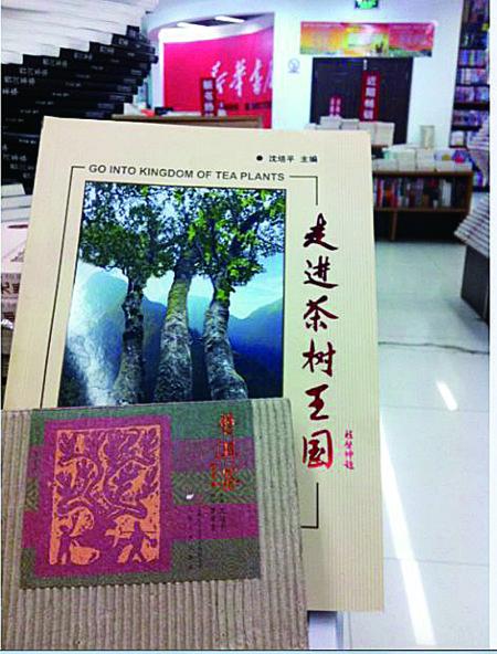 今天上午，記者在普洱市振興大道上的新華書店內(nèi)發(fā)現(xiàn)，沈培平主編的《走進(jìn)茶樹王國》、《普洱茶連環(huán)畫》兩種書還在售