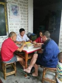 掃水掃不及，胥家鎮(zhèn)柏河村的居民干脆打起了麻將。