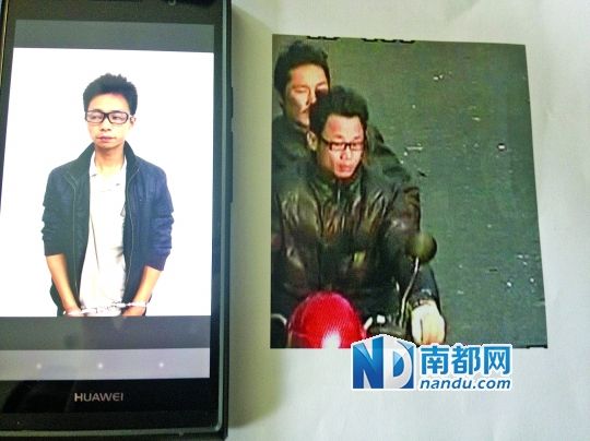 叉車司機(jī)肖東。飛車搶奪嫌疑人(戴眼鏡者)。