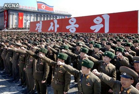 29日，平壤金日成廣場舉行軍民大會，對朝鮮人民軍最高司令部聲明表示支持。