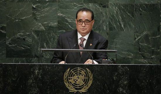 9月27日，朝鮮外相李洙墉在聯(lián)大發(fā)表講話。
