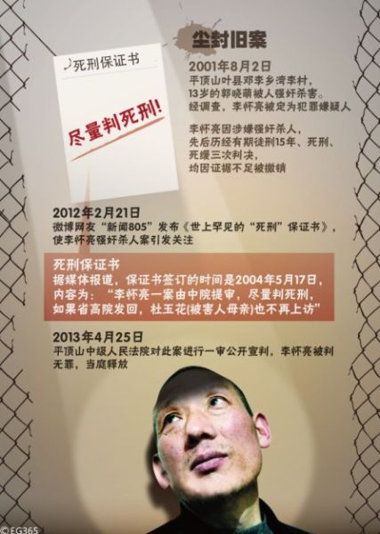 因涉嫌奸殺幼女，李懷亮被羈押了近12年，先后歷經(jīng)有期徒刑15年、死刑、死緩三次判決，最終因“證據(jù)不足、事實(shí)不清”于近日被宣判無(wú)罪，當(dāng)庭釋放