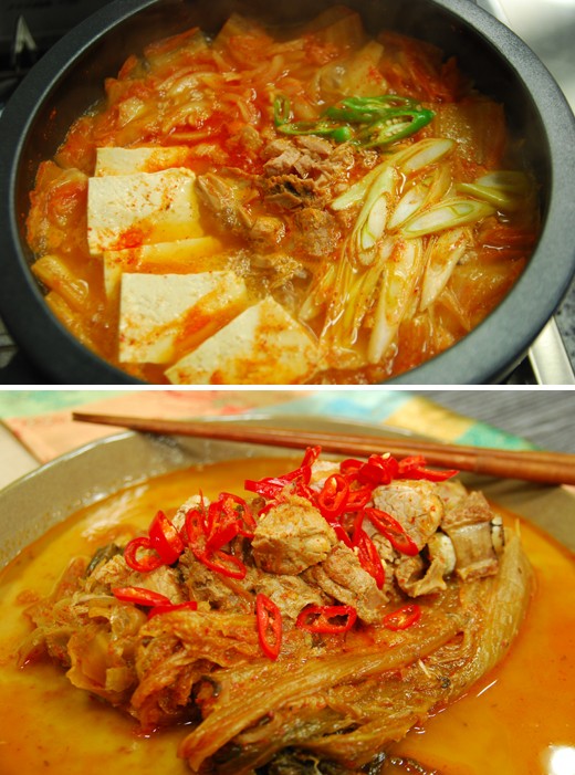　　上圖為金槍魚泡菜湯,下圖為泡菜雜燴湯。