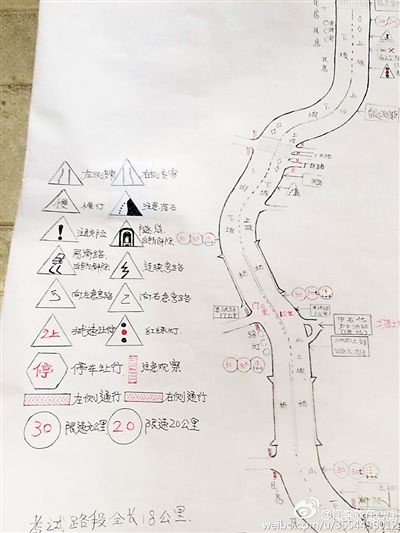 大叔手繪7米長卷，為考“科目三”真是拼了