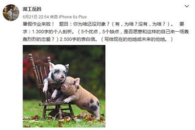 岳馨鈺在自己的個人微博上布置暑假作業(yè)。微博截圖