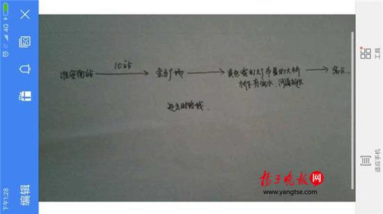 警方根據(jù)這兩張手繪地圖，動用300余人次警力終于將林芳找到。（圖由淮安警方提供）
