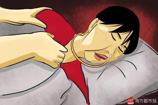 妻子張津華再?zèng)]能醒來，這個(gè)正處盛年、愛美又能干的女人變?yōu)榱酥参锶耍诖采弦惶删拍?，容顏已枯朽。（畫作者：羅逸爵）