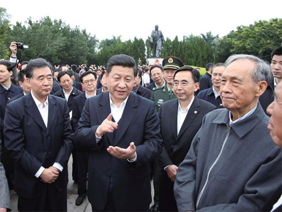 2012 年12 月，習(xí)近平任中共中央總書記后首次離京，即到改革前沿的廣東考察