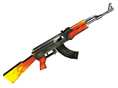 AK47步槍：哈馬斯大量仿制，是武裝分子主要武器。