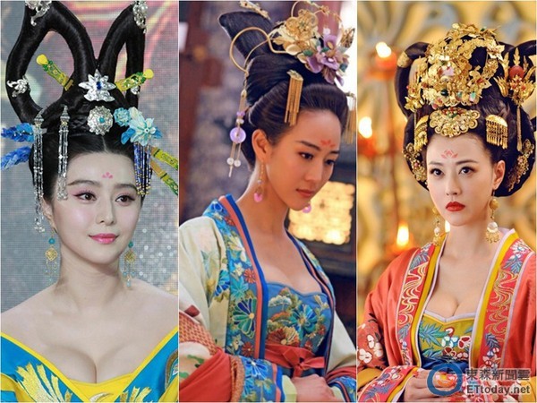 范冰冰、張鈞甯、周海媚，在《武媚娘》中爆乳演出