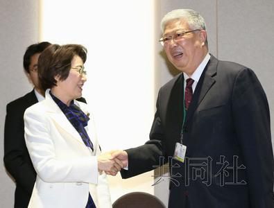 3月15日下午，日本防災(zāi)擔(dān)當(dāng)相山谷惠理子與中國民政部長(zhǎng)李立國（右）會(huì)談。