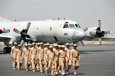 吉布提機場，日本海上自衛(wèi)隊的兩架P-3C飛機抵達，在亞丁灣執(zhí)行反海盜任務。