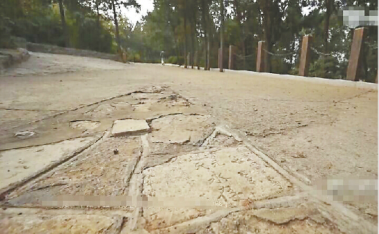 濟南英雄山景區(qū)內(nèi)墓碑被當鋪路石 網(wǎng)友吐槽“太離譜”