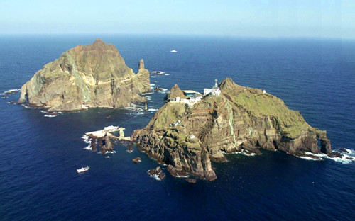 資料圖：日韓爭議島嶼，韓國稱“獨(dú)島”，日本稱“竹島”。
